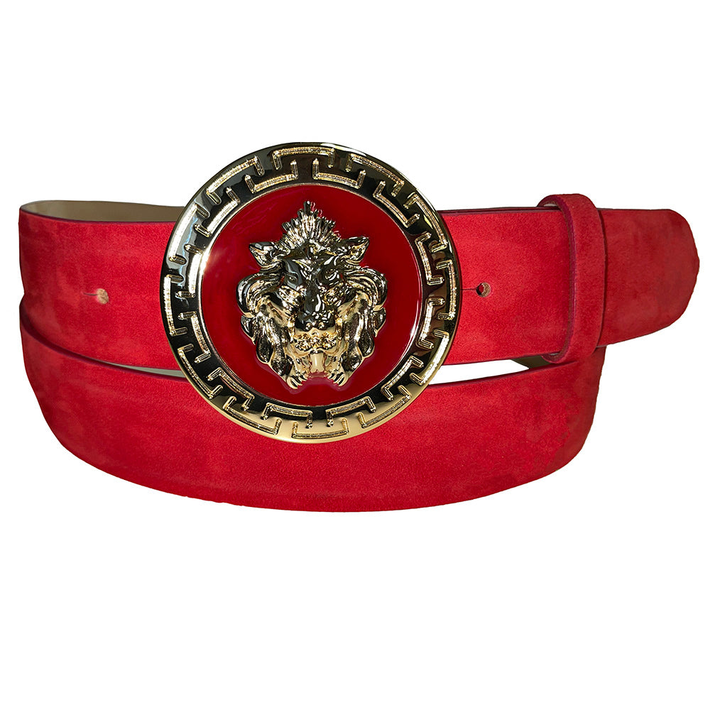 Emilio Franco Couture BL40 Suede Belt Red / Gold
