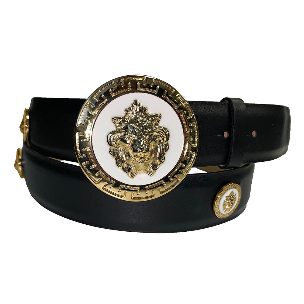 Emilio Franco Couture BM40 Calfskin Belt Black / White-Gold