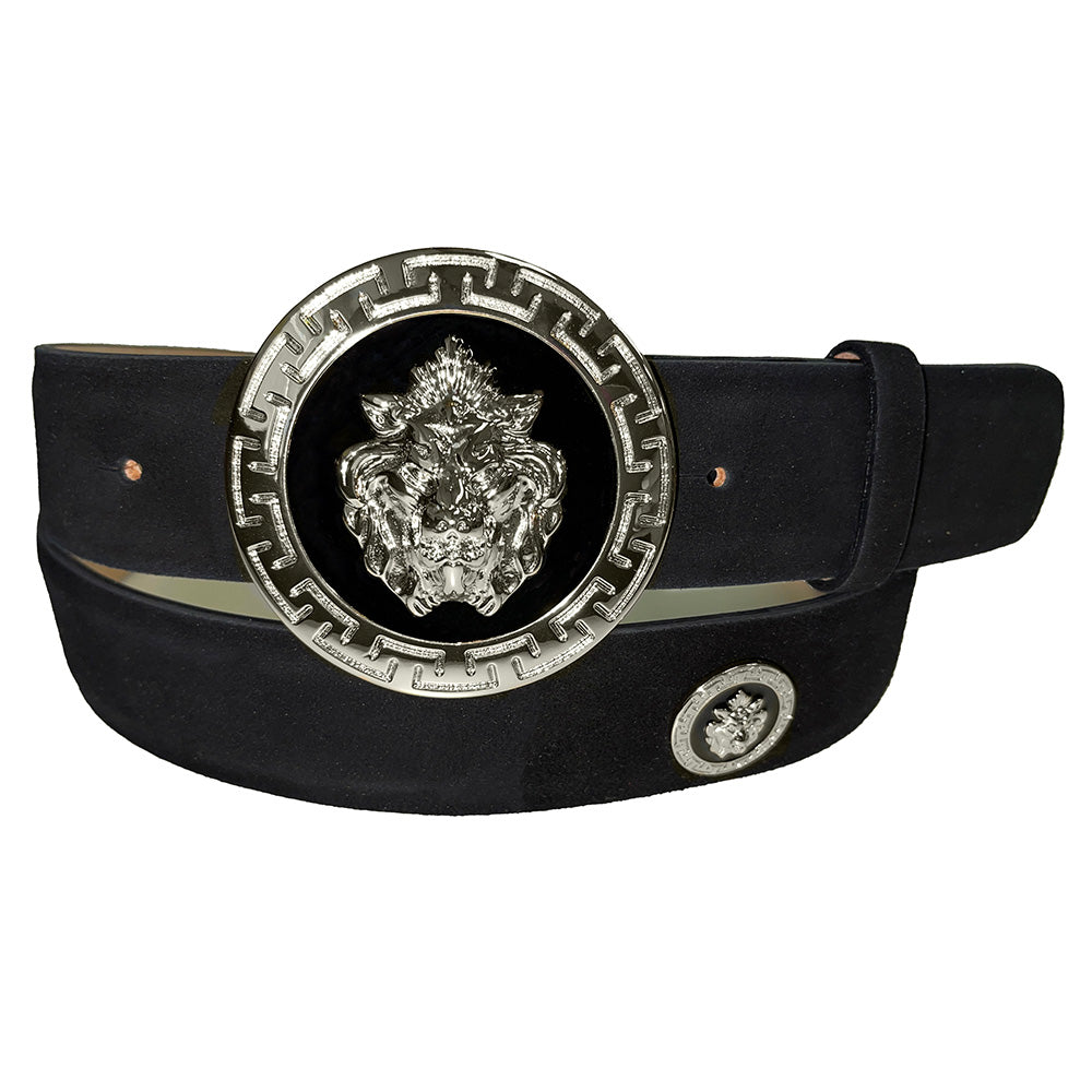 Emilio Franco Couture BM40 Suede Belt Black / Silver