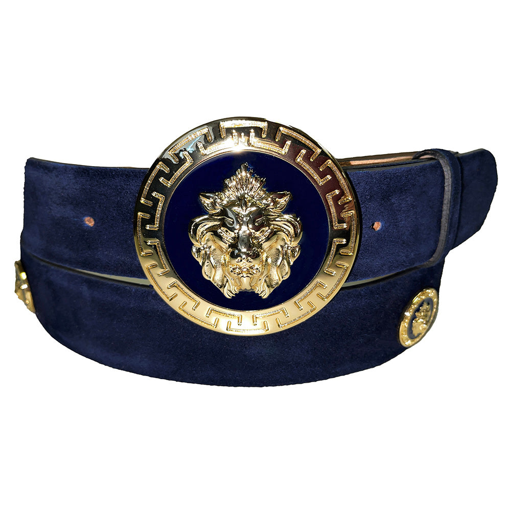 Emilio Franco Couture BM40 Suede Belt Navy / Gold