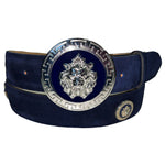 Emilio Franco Couture BM40 Suede Belt Navy / Silver