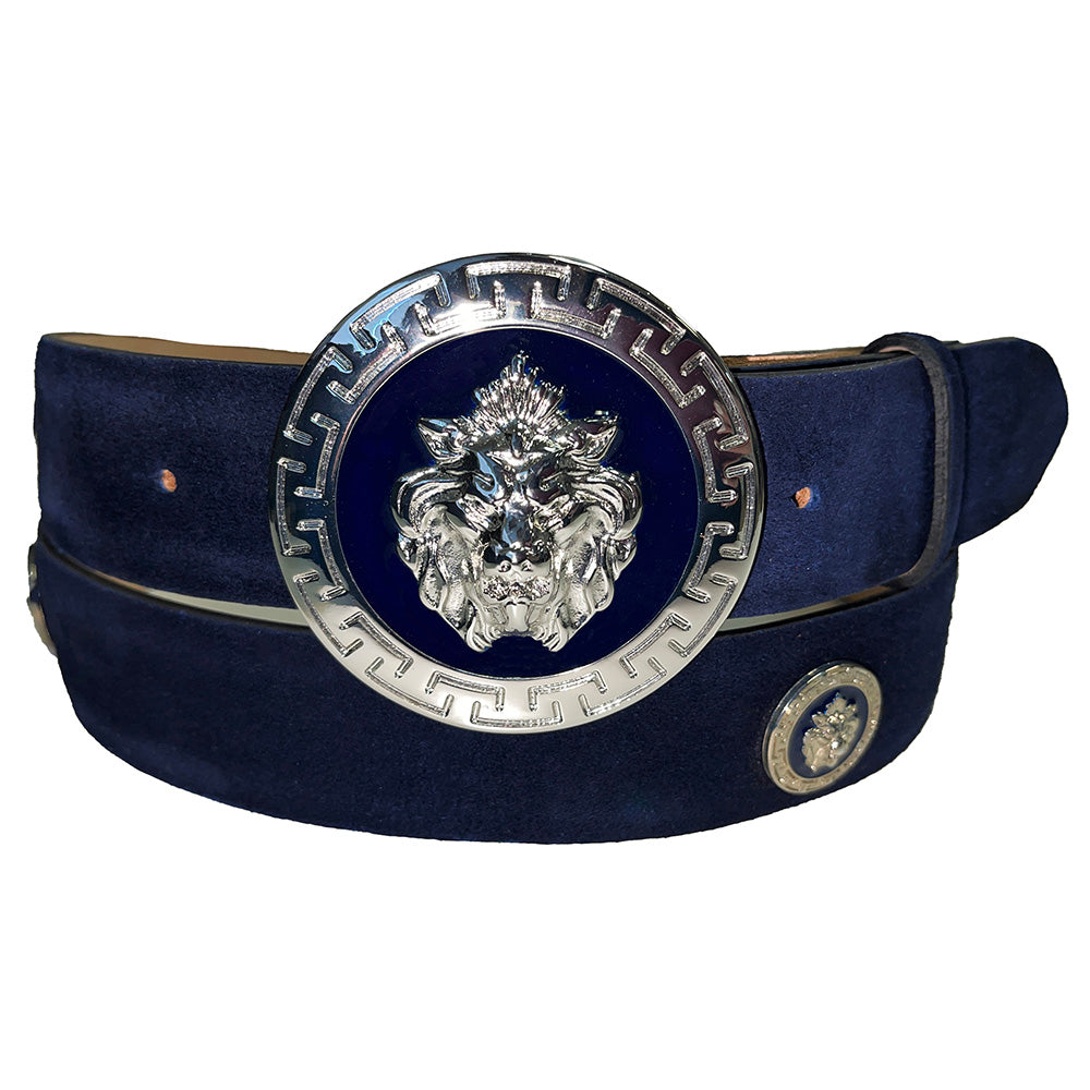 Emilio Franco Couture BM40 Suede Belt Navy / Silver