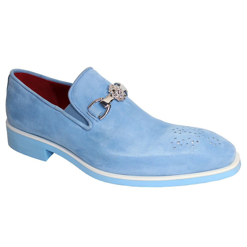 Emilio Franco Couture EF13F Suede Shoes Light Blue