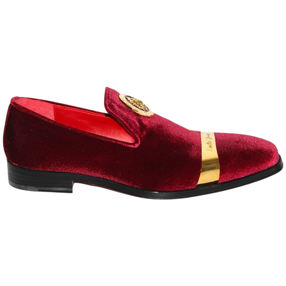 Emilio Franco Couture EF13P Velvet Shoes Burgundy