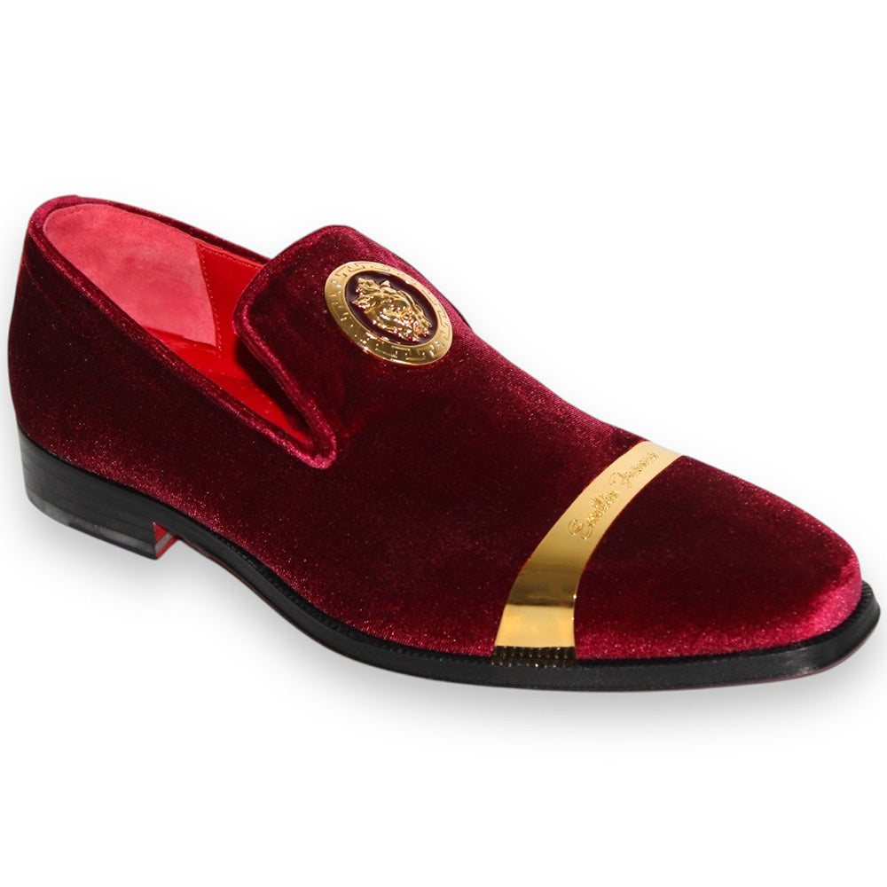 Emilio Franco Couture EF13P Velvet Shoes Burgundy