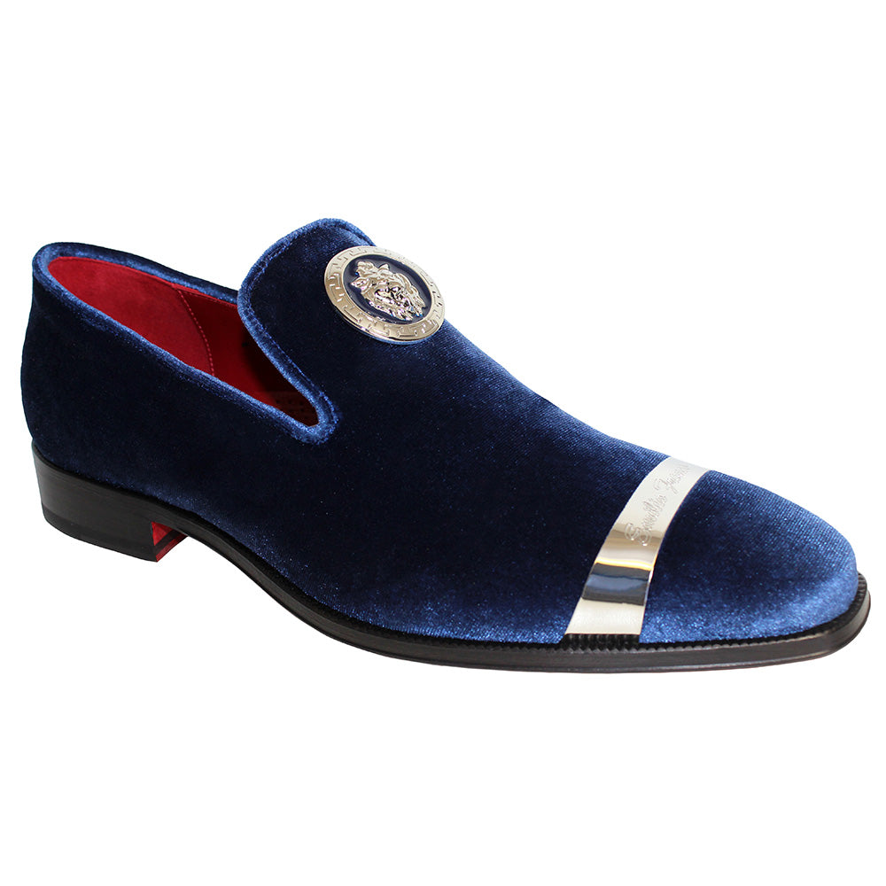 Emilio Franco Couture EF13P Velvet Shoes Navy