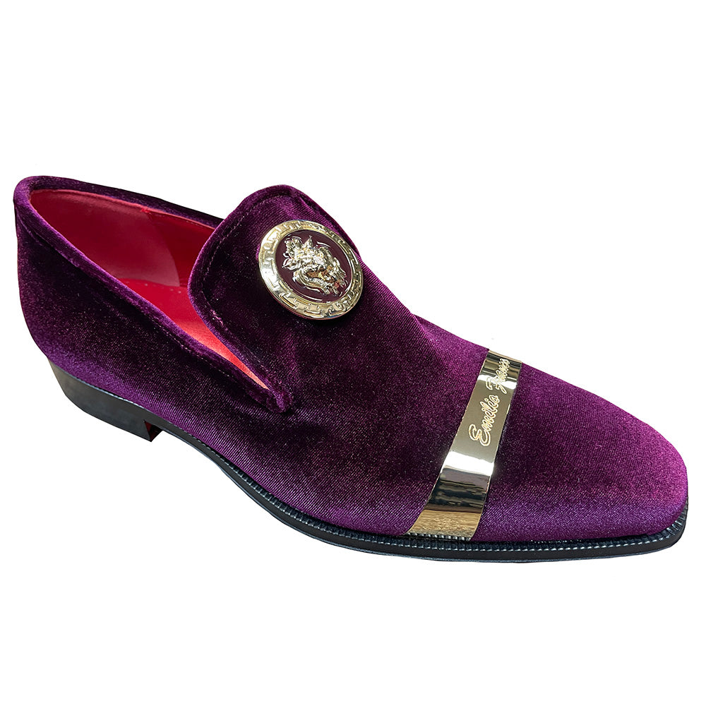 Emilio Franco Couture EF13P Velvet Shoes Plum