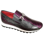 Emilio Franco Couture EF331 Calfskin Snake Print Shoes Grey / Fuscia
