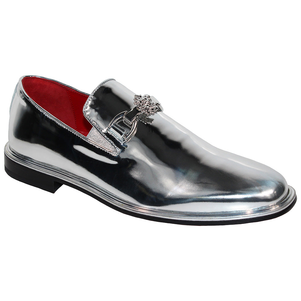 Emilio Franco Couture EF363 Calfskin Mirror Loafers Silver