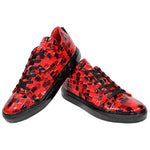 Emilio Franco Couture EF99 Patent Croco Print Sneakers Red / Black Multi