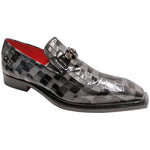 Emilio Franco Couture Narciso Patent Croco Multi Print Shoes Grey Combo