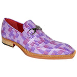 Emilio Franco Couture Narciso Patent Croco Print Shoes Lavender Multi