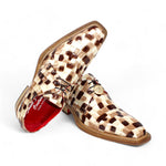 Emilio Franco Couture Santo Patent Croco Print Shoes Brown Combo