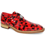 Emilio Franco Couture Santo Patent Croco Print Shoes Red Black Multi