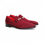 Emilio Franco Francesco Suede Slip-on Shoes Burgundy