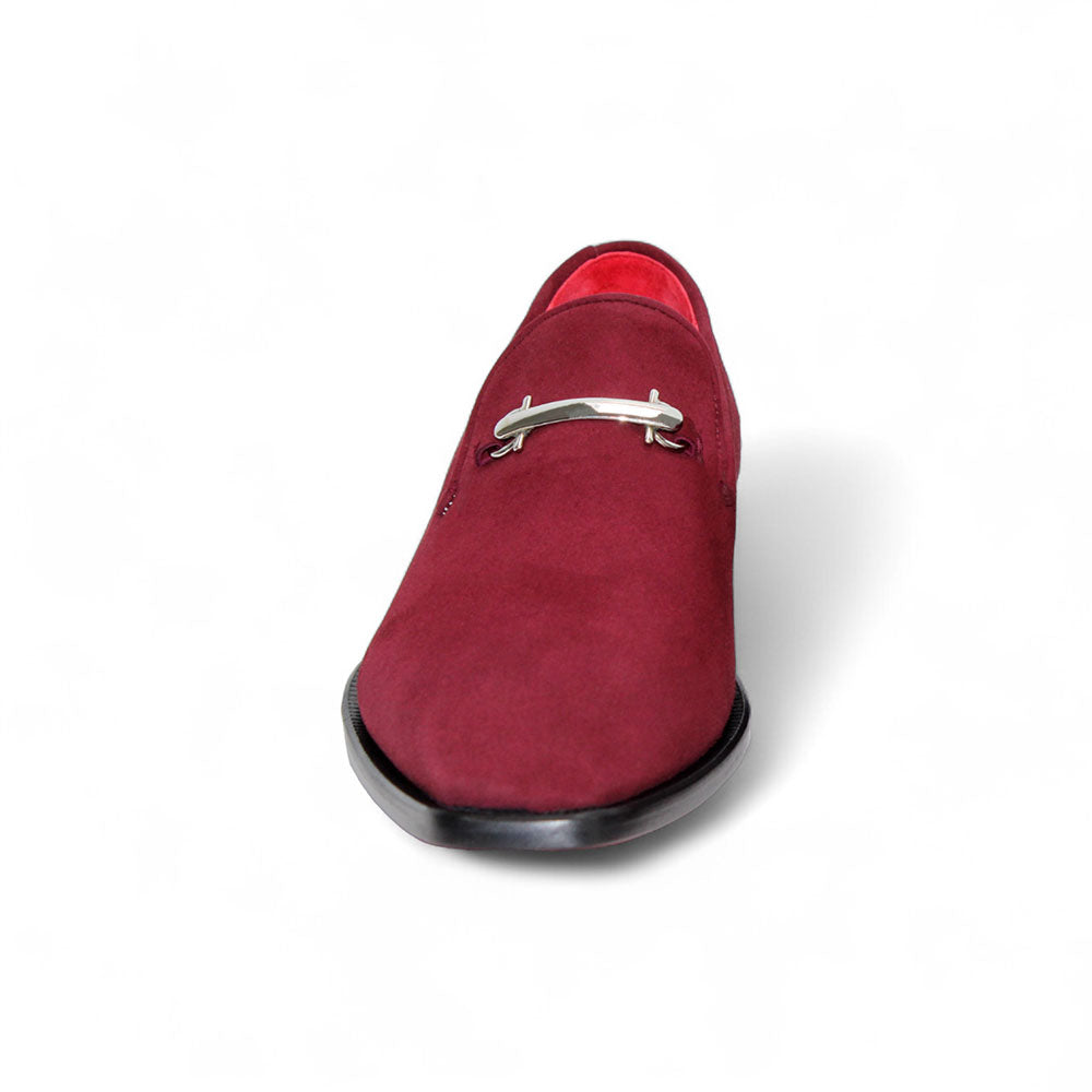 Emilio Franco Francesco Suede Slip-on Shoes Burgundy