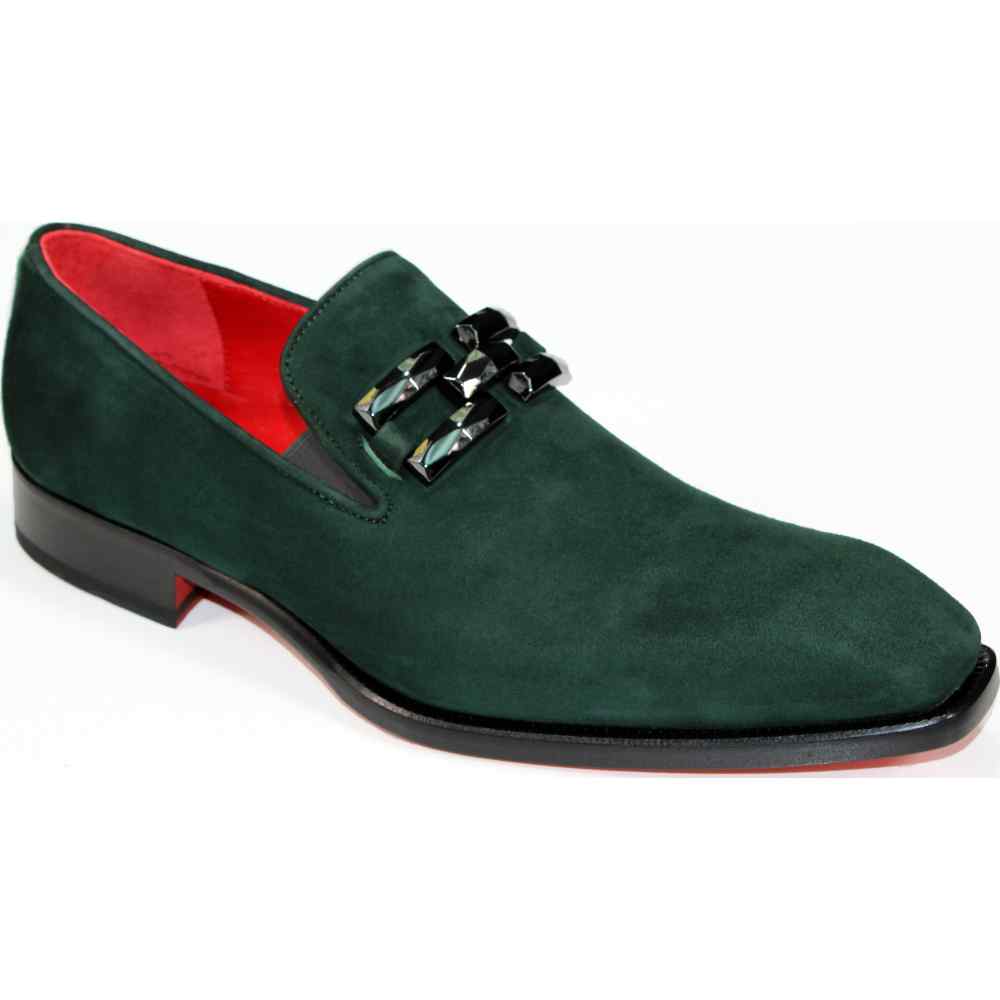 Emilio Franco Francesco Genuine Suede Loafers Green