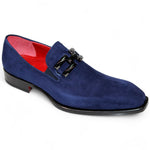 Emilio Franco Francesco Genuine Suede Loafers Navy