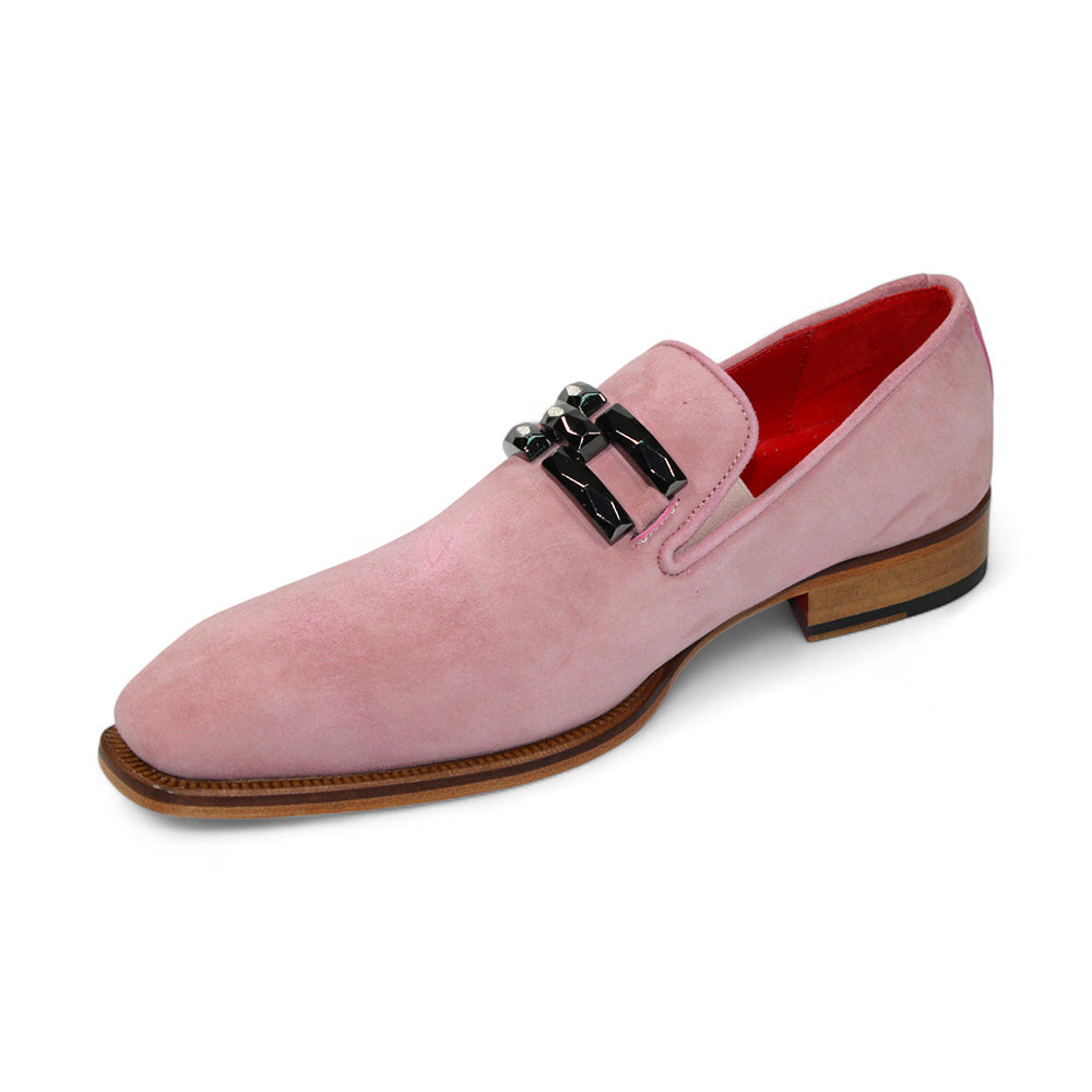 Emilio Franco Francesco Genuine Suede Loafers Pink