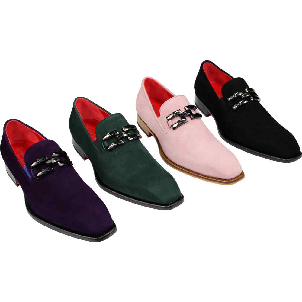 Emilio Franco Francesco Genuine Suede Loafers Purple