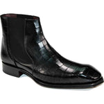 Emilio Franco Giotto Embossed Croco Leather Boots Black