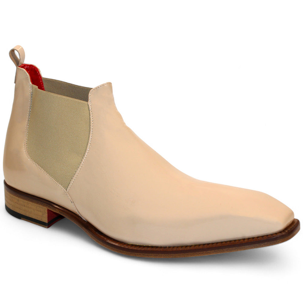 Emilio Franco Leonardo Patent Leather Boots Beige