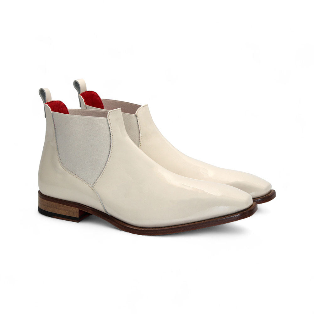 Emilio Franco Leonardo Patent Leather Boots Cream | MensDesignerShoe.com Emilio Franco Leonardo Patent Leather Boots Cream | MensDesignerShoe.com