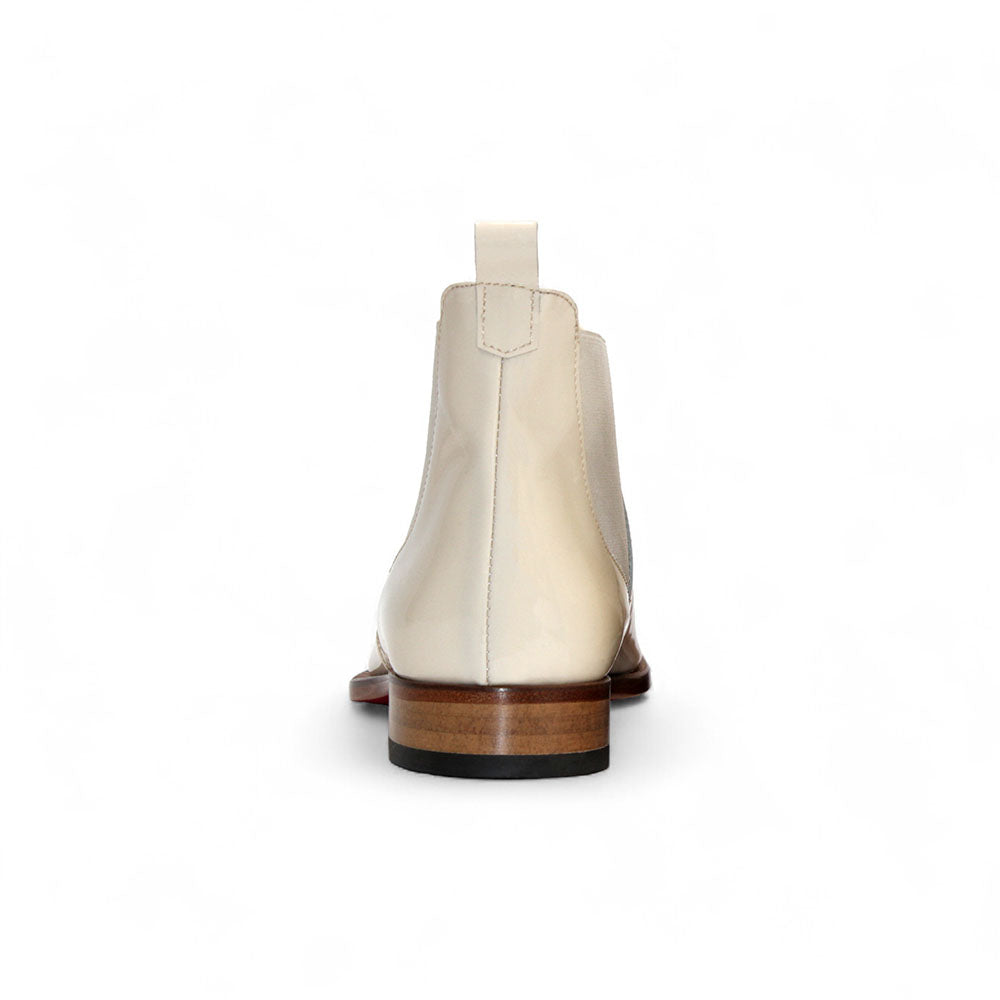 Emilio Franco Leonardo Patent Leather Boots Cream