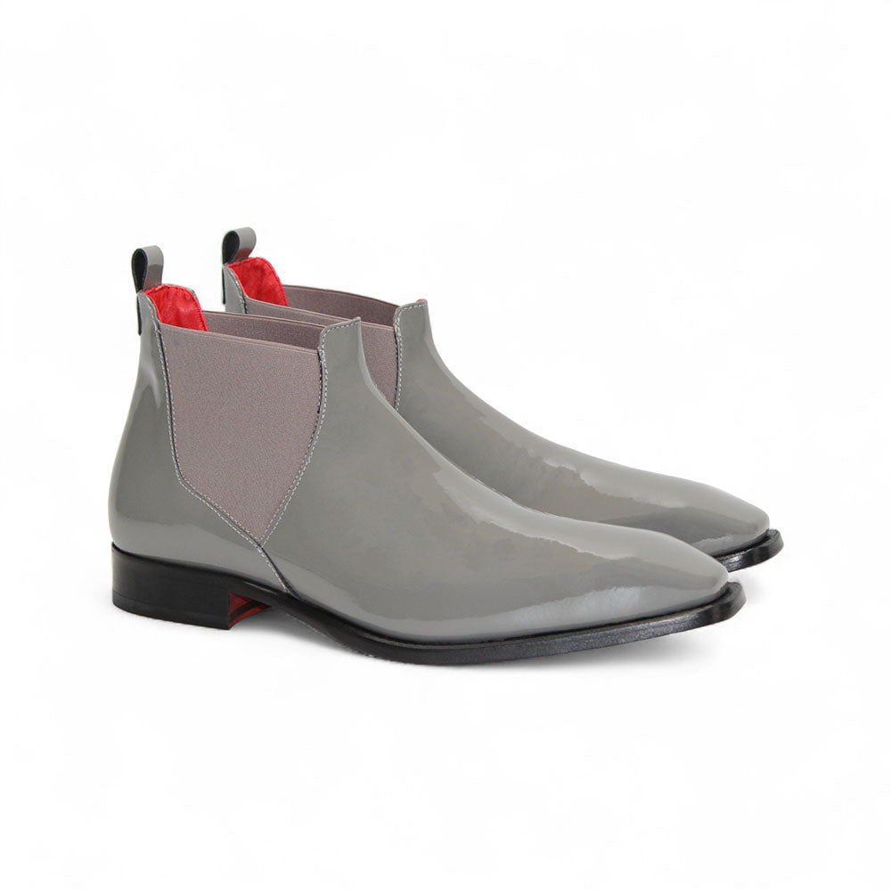 Emilio Franco Leonardo Patent Leather Boots Grey