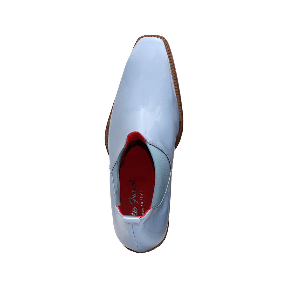 Emilio Franco Leonardo Patent Leather Boots Light Blue