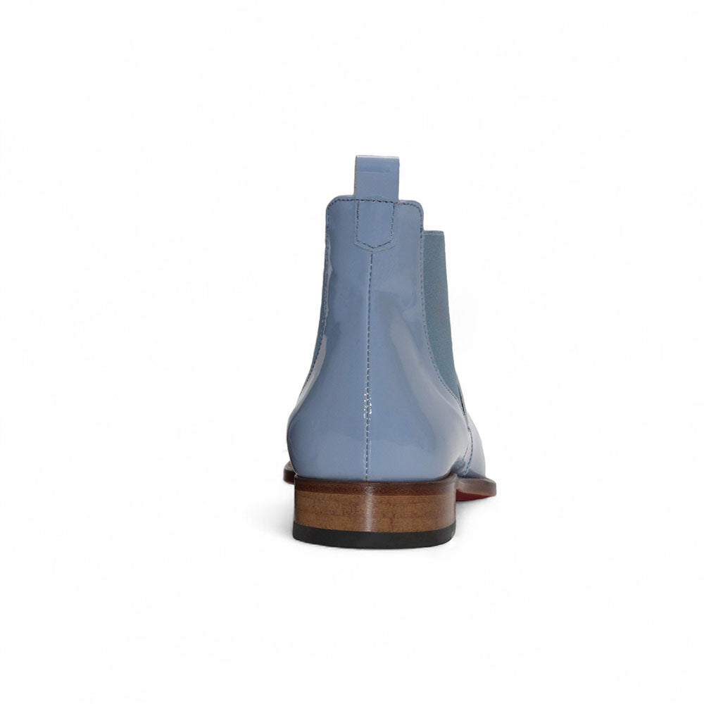 Emilio Franco Leonardo Patent Leather Boots Light Blue