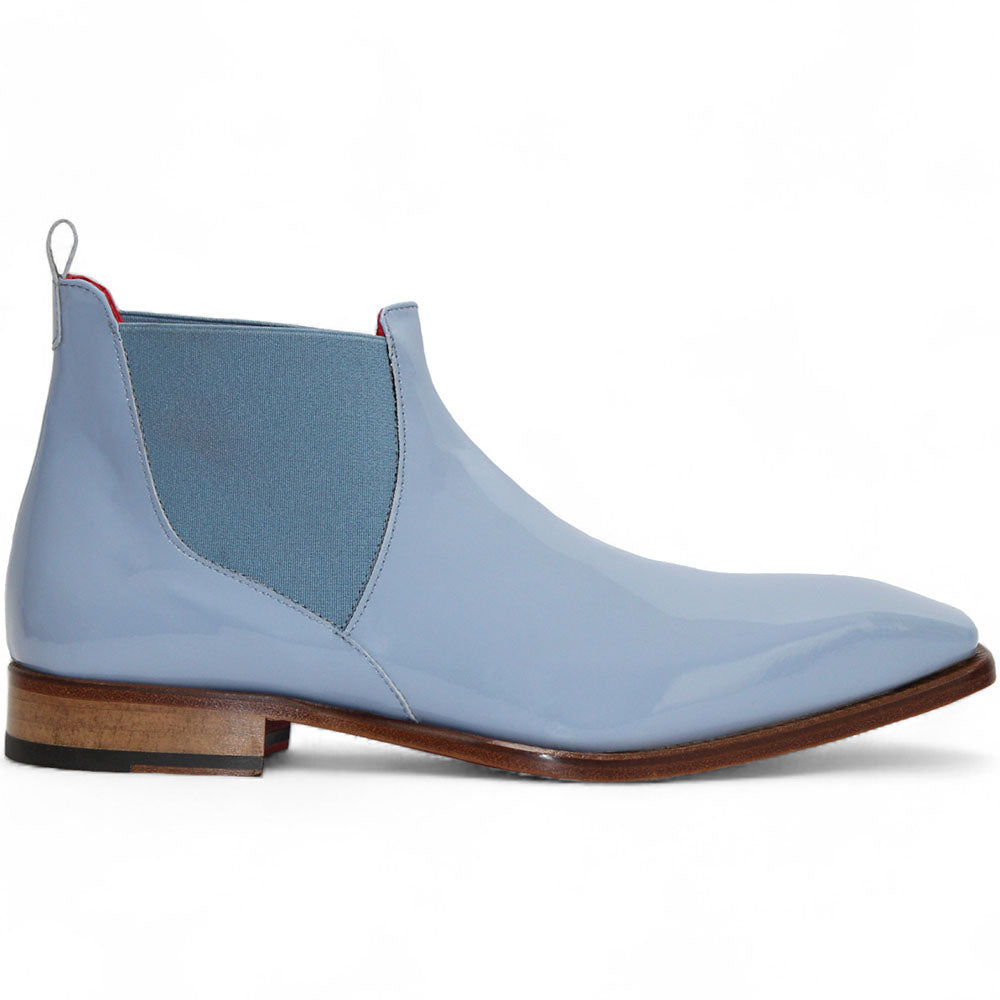 Emilio Franco Leonardo Patent Leather Boots Light Blue