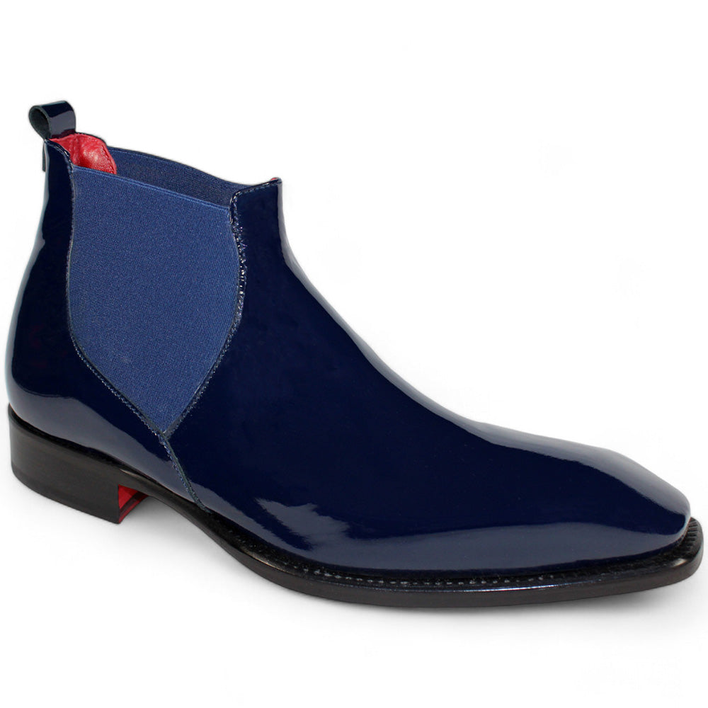 Emilio Franco Leonardo Patent Leather Boots Navy