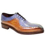 Emilio Franco Leopoldo Calfskin Shoes Cognac / Light Blue