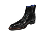 Emilio Franco Lucio Embossed Croco/ Tejus/ Snakeskin Boots Black