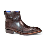 Emilio Franco Lucio Embossed Croco/ Tejus/ Snakeskin Boots Chocolate