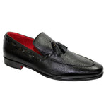 Emilio Franco Mattia Deerskin and Calfskin Loafers Black