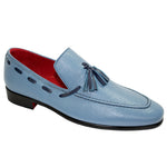 Emilio Franco Mattia Deerskin and Calfskin Loafers Carolina / Navy
