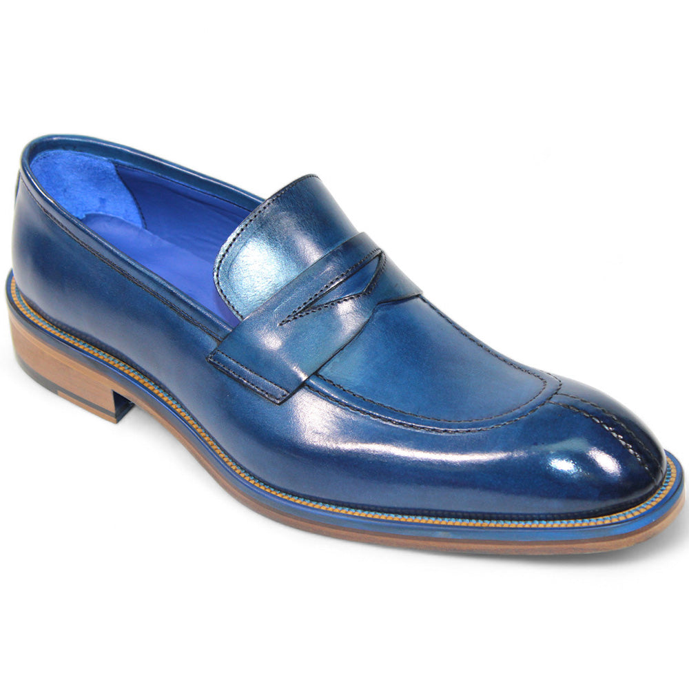 Emilio Franco Mirko Calfskin Loafers Blue