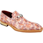 Emilio Franco Narciso Patent Croco Print Loafers Rose Combo