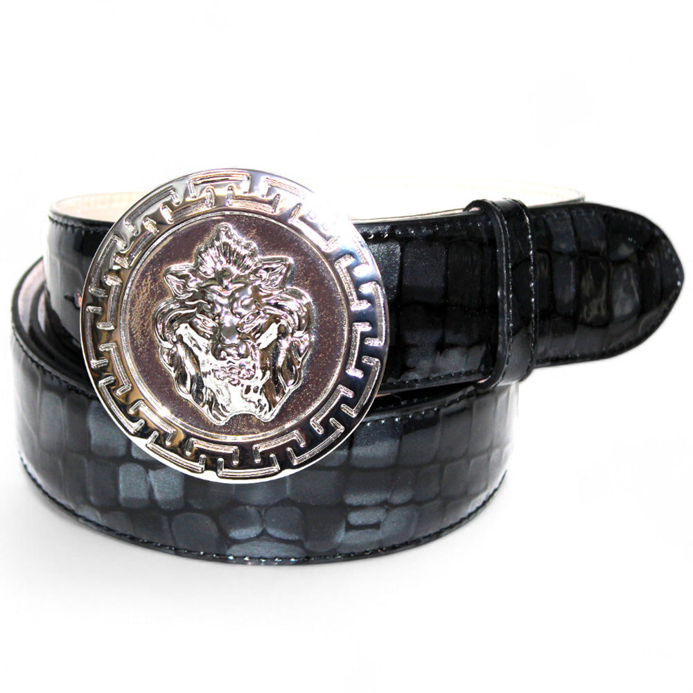 Emilio Franco NS1 Patent Croco Print Belt Black/ Grey