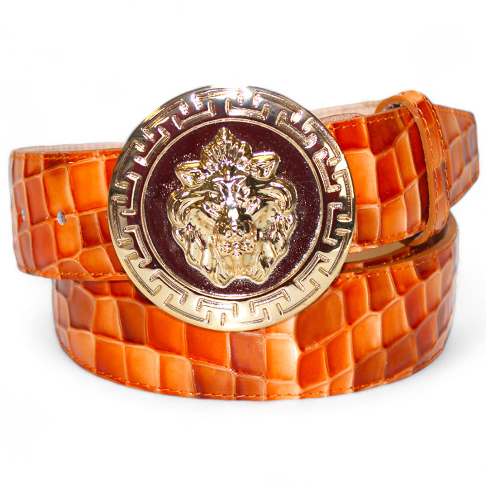 Emilio Franco NS1 Patent Croco Print Belt Orange Combo