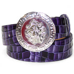 Emilio Franco NS1 Patent Croco Print Belt Purple Combo