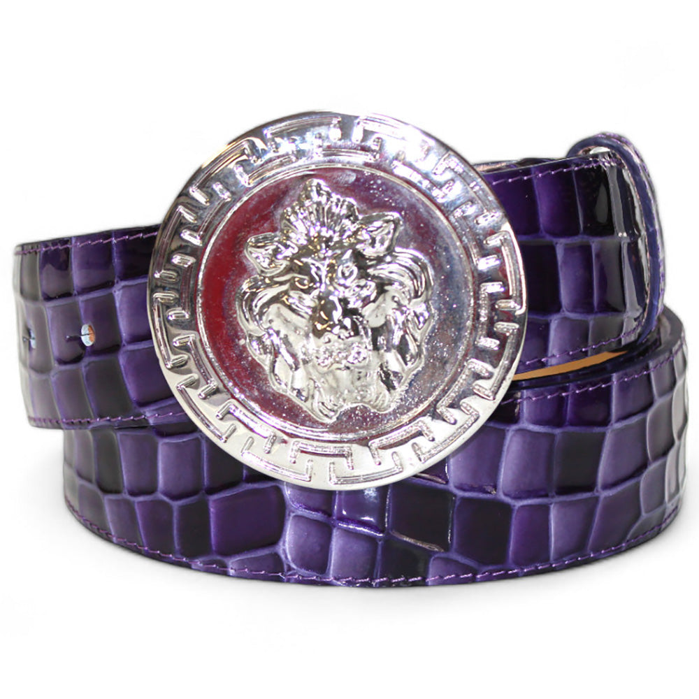 Emilio Franco NS1 Patent Croco Print Belt Purple Combo