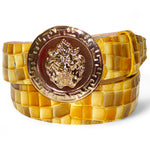 Emilio Franco NS1 Patent Croco Print Belt Yellow Combo