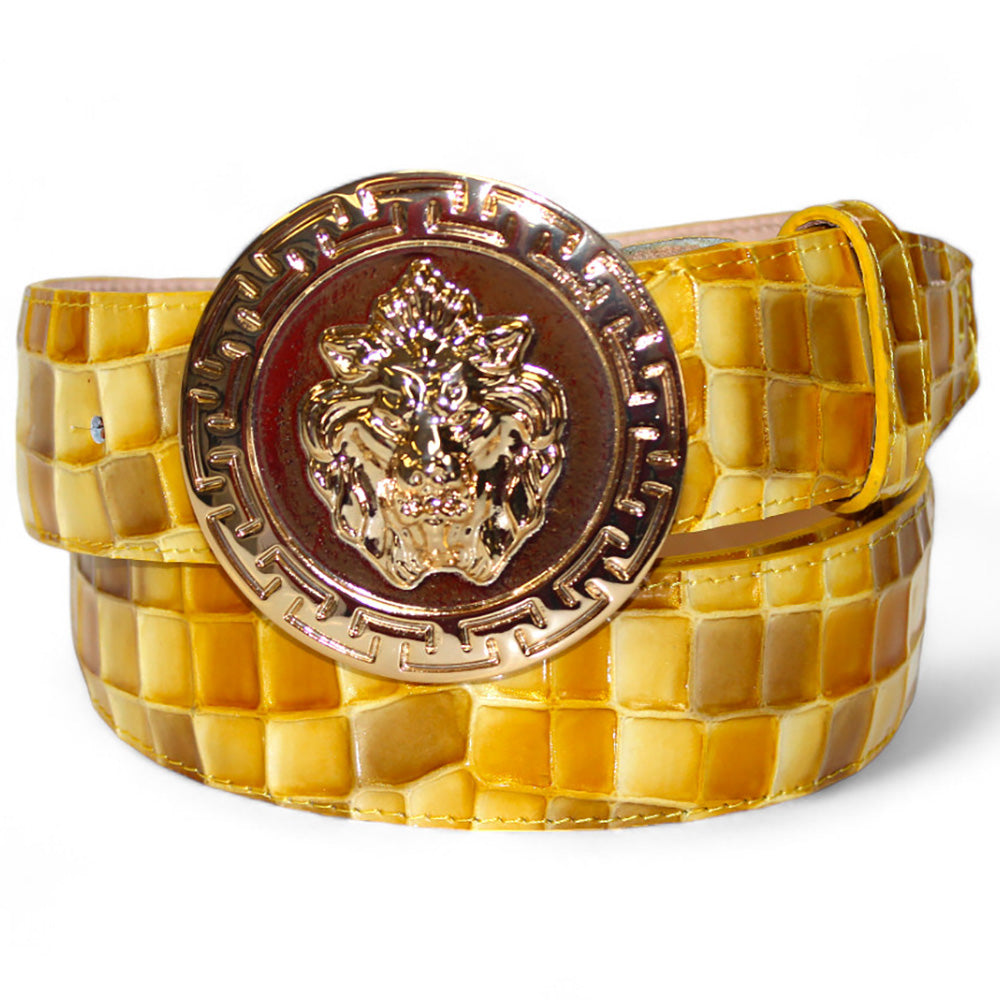 Emilio Franco NS1 Patent Croco Print Belt Yellow Combo