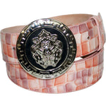 Emilio Franco NS1 Patent Croco Print Belt Rose Combo