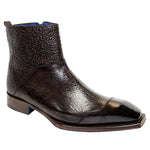Emilio Franco Ronaldo Calfskin and Calfskin Print Boots Chocolate