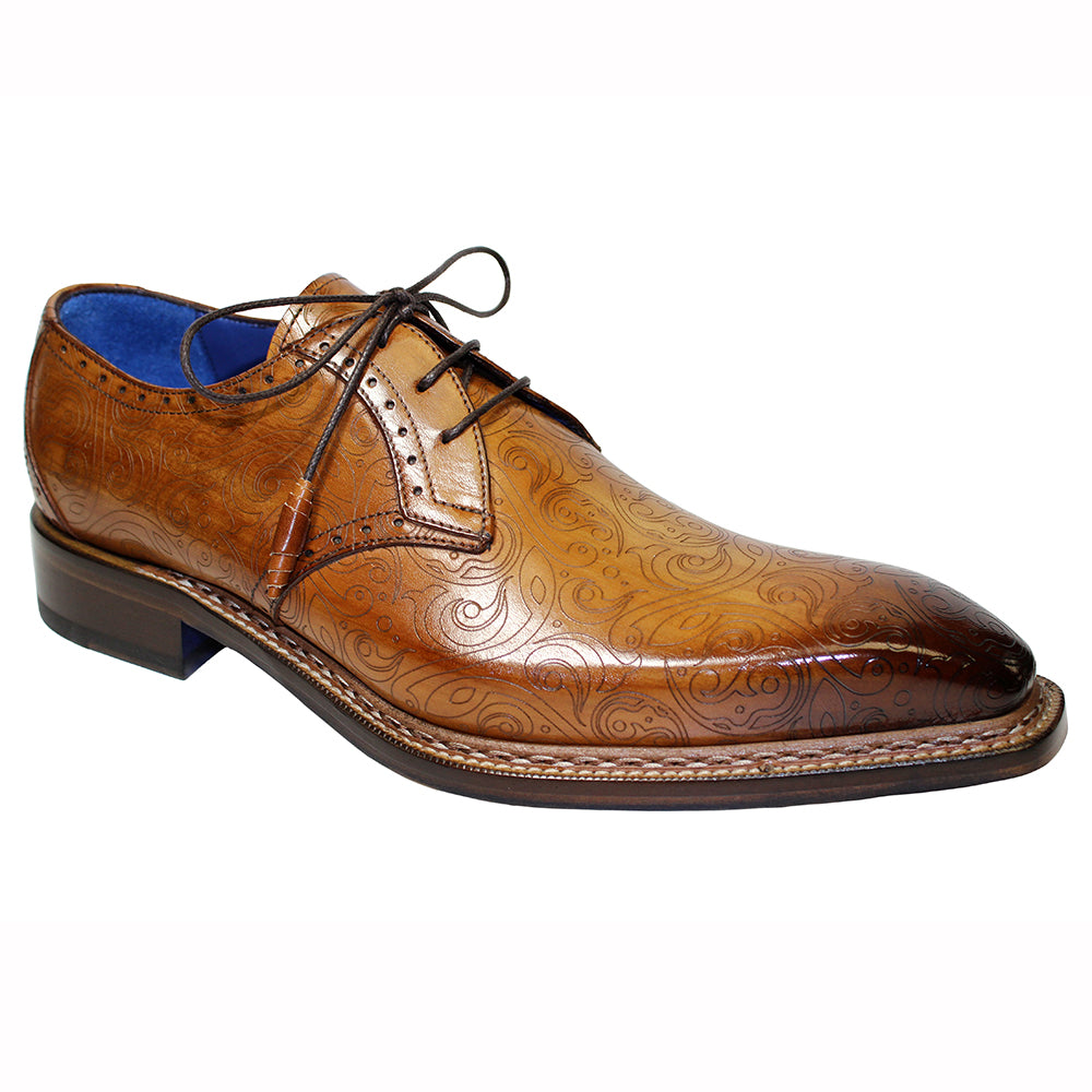 Emilio Franco Salvatore Leather & Laser Print Shoes Cognac