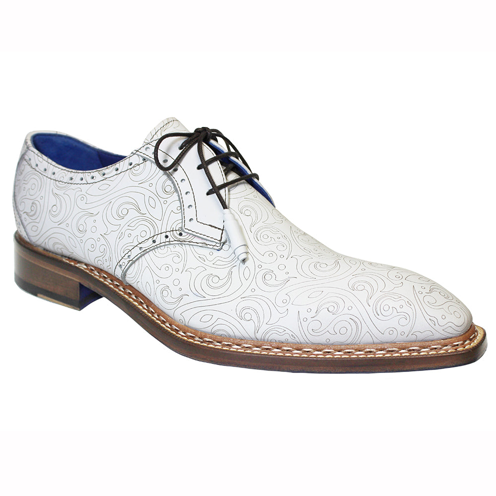 Emilio Franco Salvatore Leather & Laser Print Shoes White